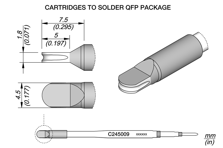 C245009 - QFP Drag Cartridge 4.5 x 1.8